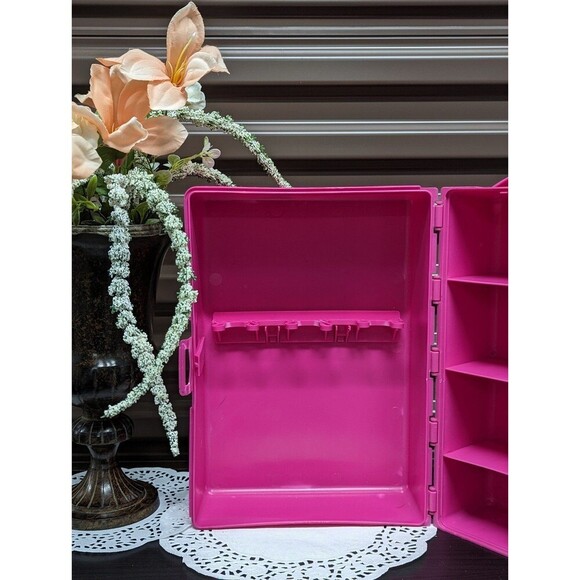 Vintage 1990s BARBIE pink plastic pajama party carrying case - Picture 5 of 12